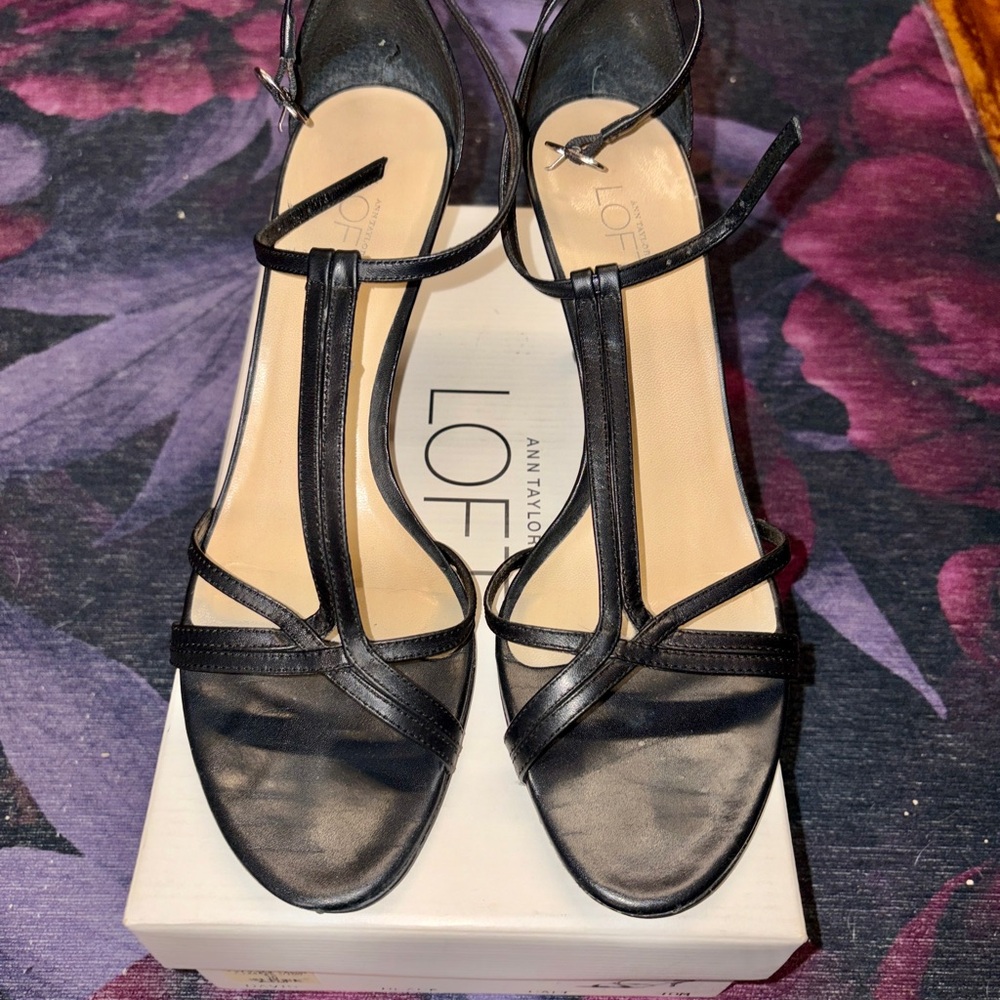LOFT Elegant Black Heeled Sandals